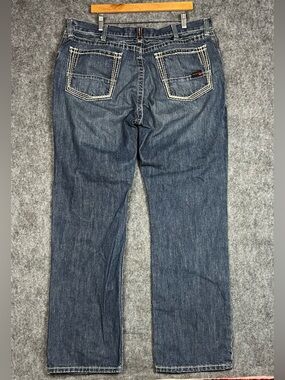 Ariat FR M4 Low Rise Boot Cut Jeans Mens 40x34 Blue Denim HRC2 2112 Work Jeans